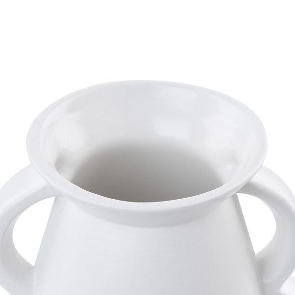 Blumenvase KOROPI Keramik 19 cm Weiß