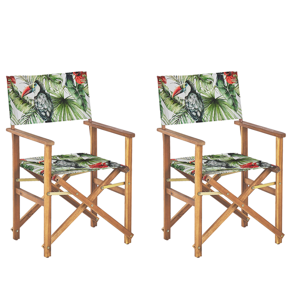 Gartenstuhl 2er Set CINE Akazienholz Grün