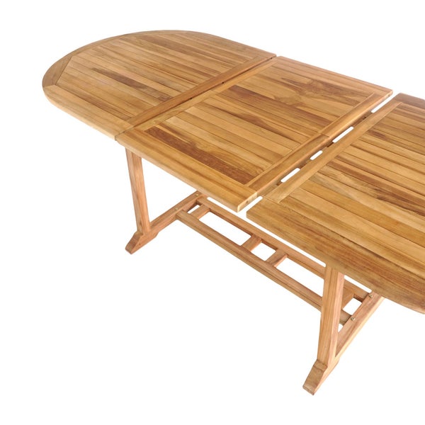Salamanca Gartentisch mit Zusatzplatte Teak. 90 X 240 X 75 cm