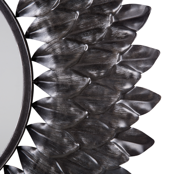 Dekorativer Spiegel mit metallischem Blätterrahmen