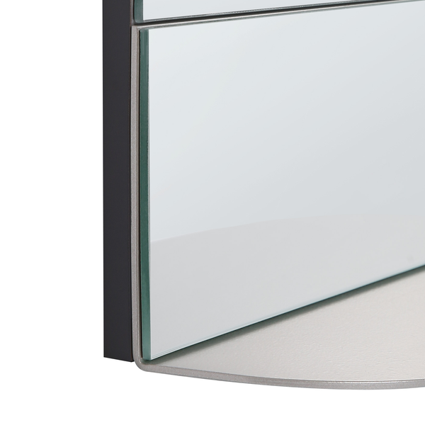 Wandspiegel mit Ablage BRANNAY 40 cm 60 cm Metall Silber