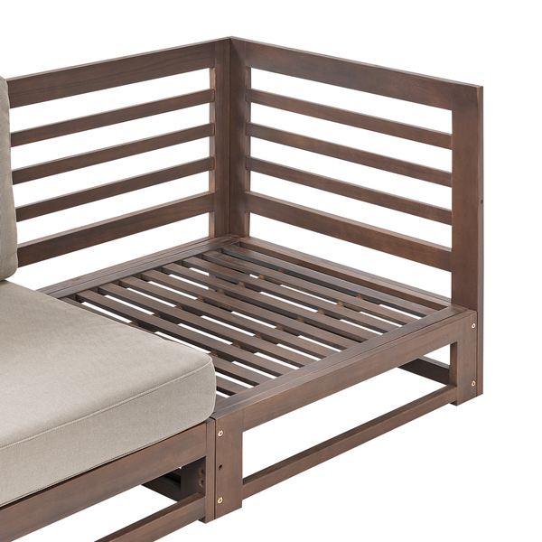 Gartensofa 3-Sitzer TRANI modular zertifiziertes Akazienholz Dunkelbraun