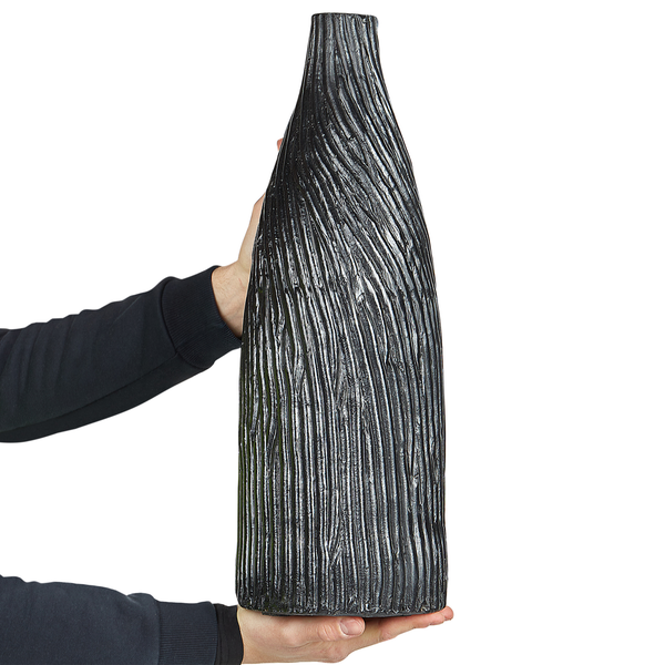 Dekovase FLORENTIA Keramik 50 cm Schwarz