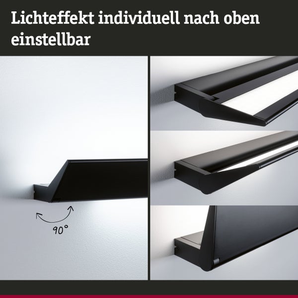 LED Spiegelleuchte Arneb mit Schutzart IP44, seitlichen Magnetabdeckungen ohne sichtbare Schrauben und satinierter Acrylabdeckung zur Wandmontage.