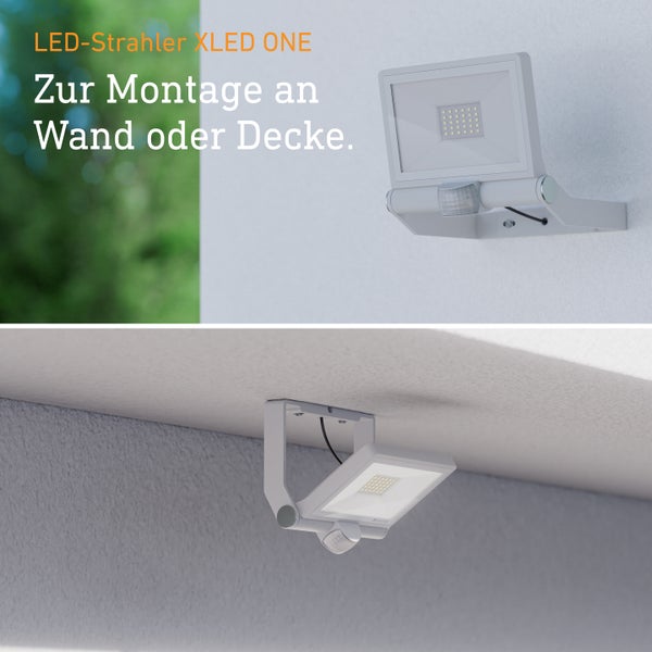 Steinel LED Strahler XLED ONE mit Bewegungsmelder zur Wand und Deckenmontage im Außenbereich