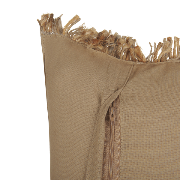 Dekokissen LEDUM Jute 30 x 50 cm Beige Streifenmuster