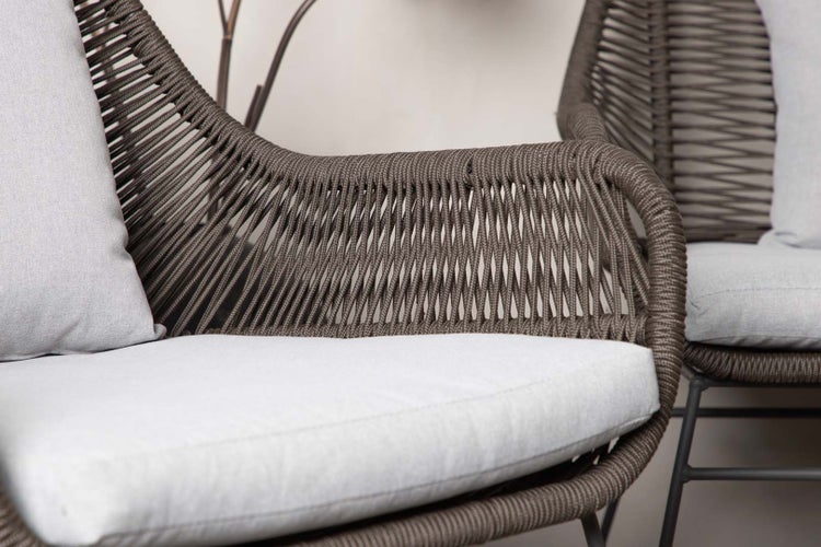 Davao Lounge-Set 4 Teile braun,dunkel grau. 70 X 70 X 40 cm