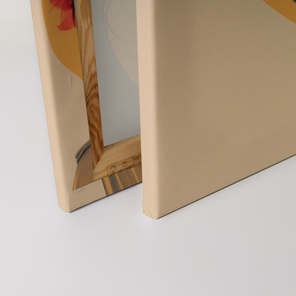 Detailansicht einer Leinwand auf einem Holzkeilrahmen