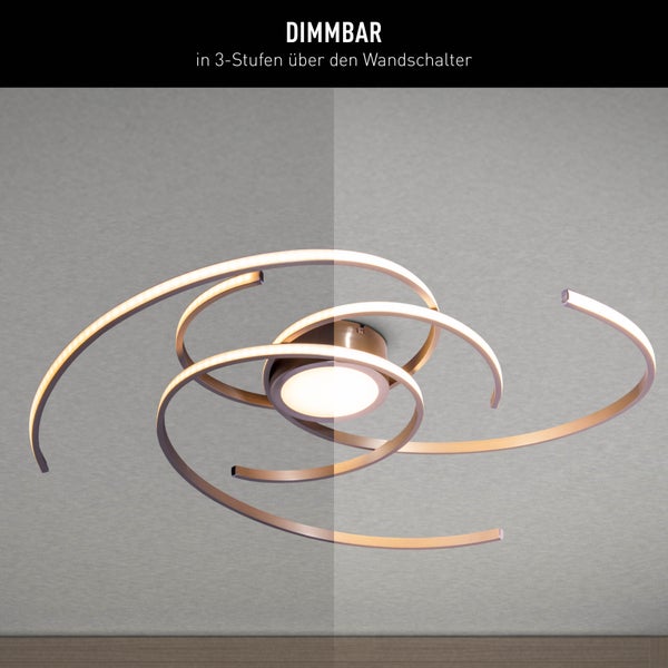 Dekorative Deckenleuchte mit geschwungenen Elementen