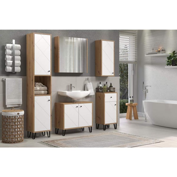 Touch Spiegelschrank Bad Eiche dekor. 69 X 15 X 70 cm