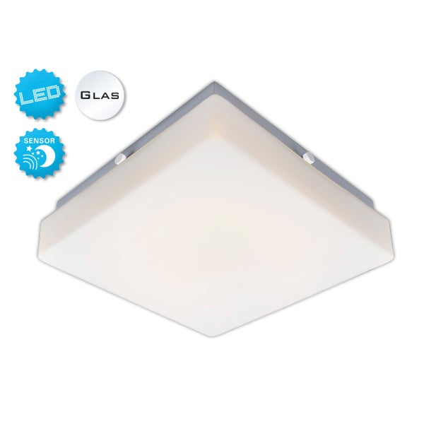 LED Deckenleuchte TRONDHEIM mit Sensor, 25 x 25 cm, mit fest verbauten LED