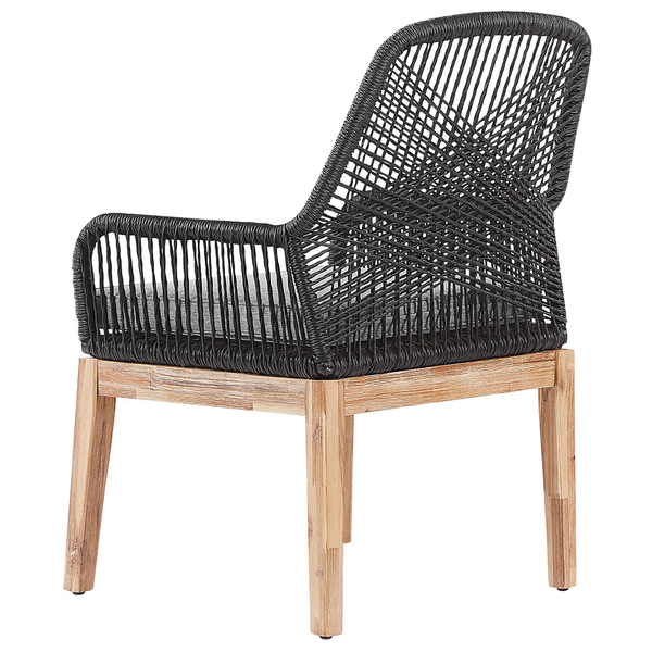 Set mit 2 Stühlen und Sitzkissen OLBIA Kunststoff Schwarz