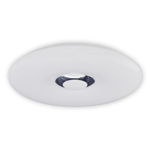 LED Deckenleuchte NASHVILLE Ø 40cm, viele Funktionen, aus Metall und Kunststoff, weiß, mit integrierten LEDs, Beleuchtung für Wohnräume, Flur oder Büro
