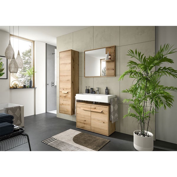 Zeno Bad Spiegel 1 Regal Eiche Dekor. 84 X 20 X 68 cm