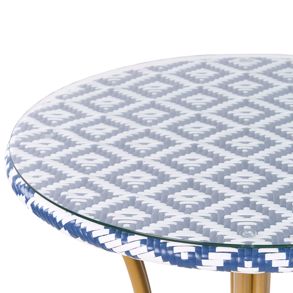 Outdoor Bistrotisch RIFREDDO 70 cm 70 cm Glas Blau