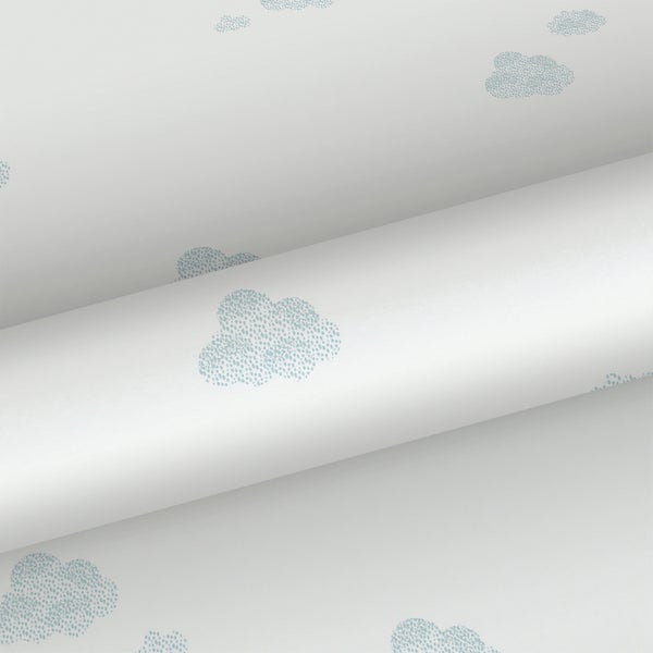 Sanders und Sanders Tapete kleine Wolken Graublau und Weiß - 53 cm x 10 m - 640301