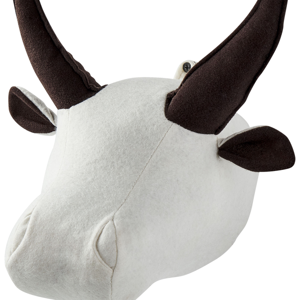 Wanddekoration für Kinder Stier GEOFFREY Baumwolle 24 cm Weiß