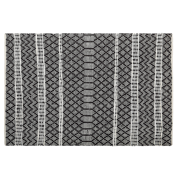 Teppich FEHIMLI Schwarz 140 x 200 cm Echtleder
