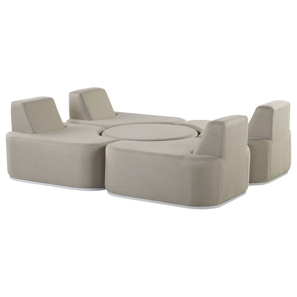 Lounge Set mit Tisch 4-Sitzer FABRO modular Hellgrau