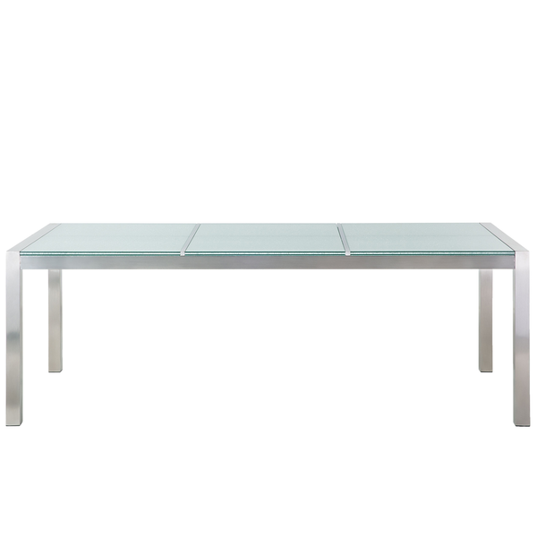Gartentisch GROSSETO 220 cm 100 cm Crashglas Transparent