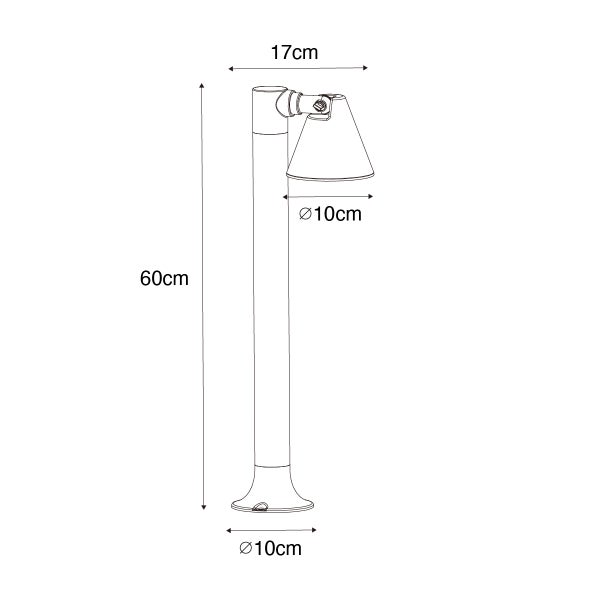 Moderner Außenpfosten rostbraun 60 cm IP44 verstellbar - Ciara