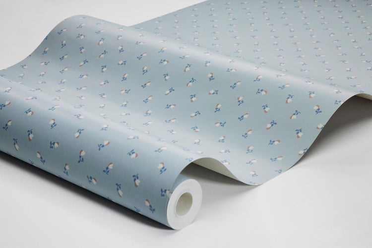 Borastapeter Tapete Blumen Blau - 53 cm x 10.05 m - 662653