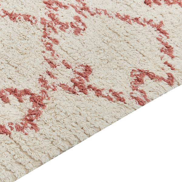 Teppich BUXAR Beige 140 x 200 cm Baumwolle