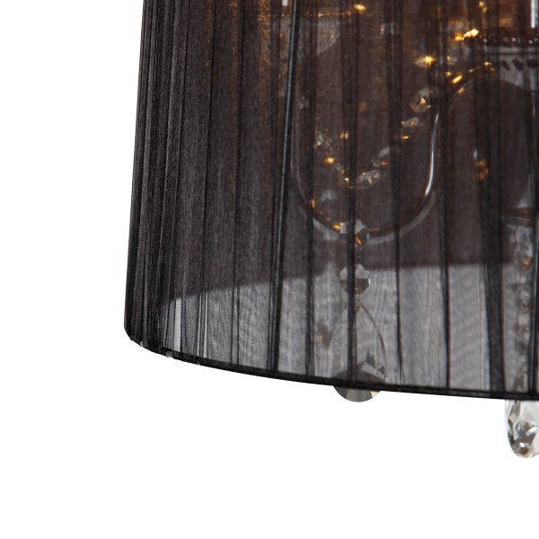 Kronleuchter Chrom mit Schwarz 50 cm 5 Lichter - Ann-Kathrin