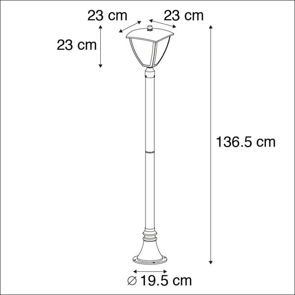 Moderne Außenlaterne dunkelgrau 136,5 cm - Platar