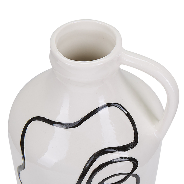 Blumenvase AGRINION Steinzeug 19 cm Weiß