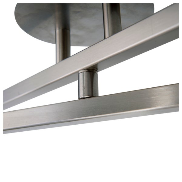 4er Deckenleuchte TILDE, klassische Deckenlampe aus Metall und Textil in Grau mit E27-Fassung, 82 cm lang, die Schirme sind verstellbar, ideal für Wohnzimmer, Esszimmer und Schlafzimmer