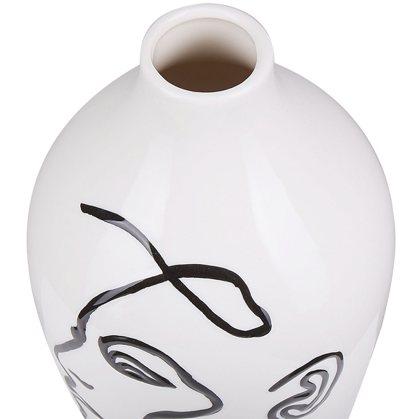 Blumenvase HELIKE Steinzeug 23 cm Weiß