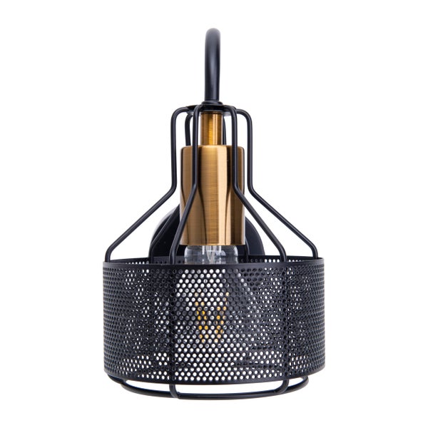 Wandleuchte mit Metallkäfig