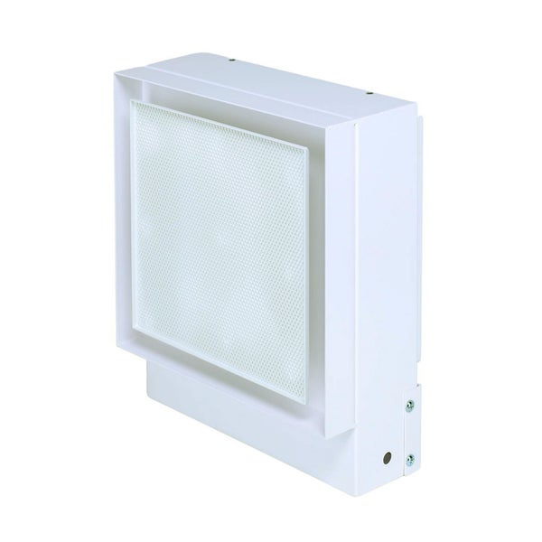 Wandventilator mit quadratischem Gehäuse und Frontgitter zur Belüftung