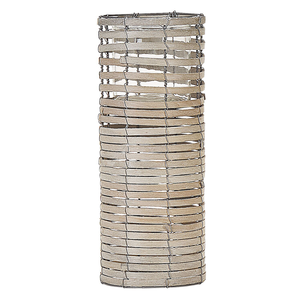 Windlicht aus Holz und Glas