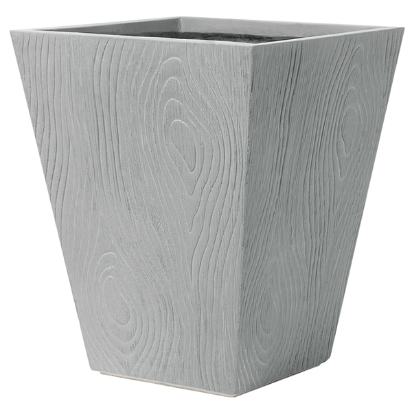 Quadratischer Pflanzkübel mit Holzstruktur