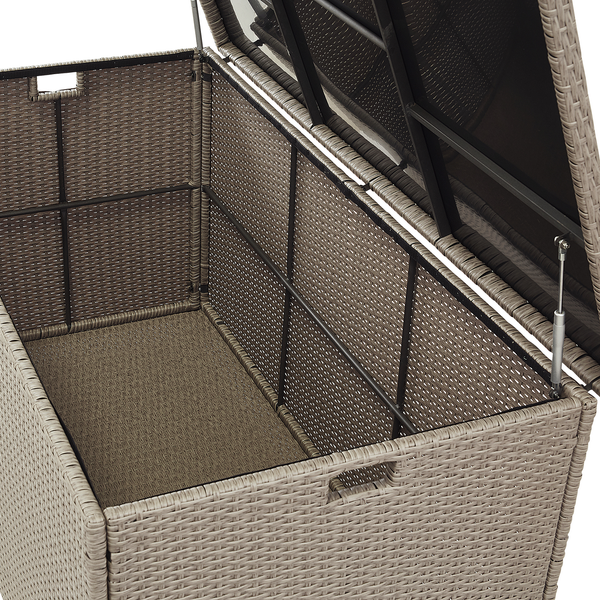 Aufbewahrungsbox MODENA Polyrattan 155 cm 75 cm Taupe