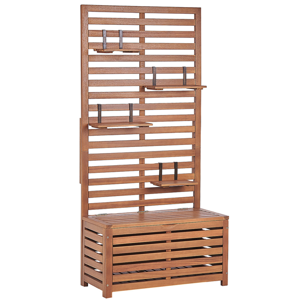 Gartenbank mit Wandpaneel MATINO Akazienholz 80 cm 40 cm Braun