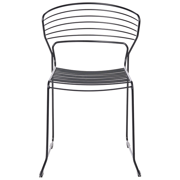 Stuhl aus Metall mit Lattenstruktur