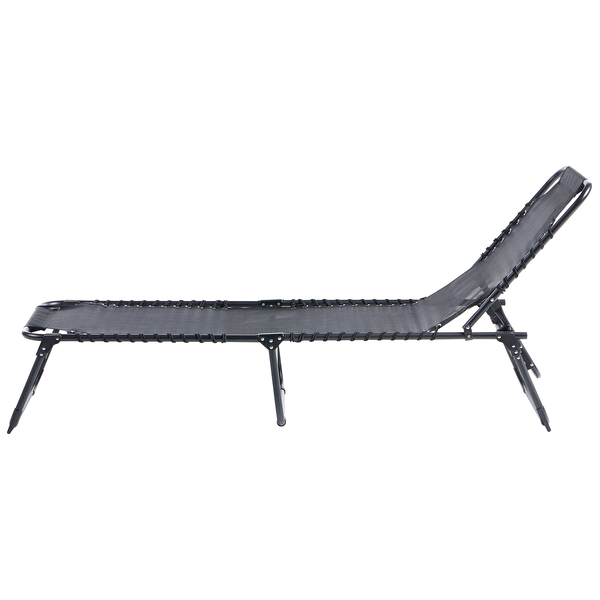 Gartenliege aus Metall und Textil