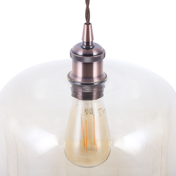 Hängeleuchte Glas kupfer Trommelform LANATA