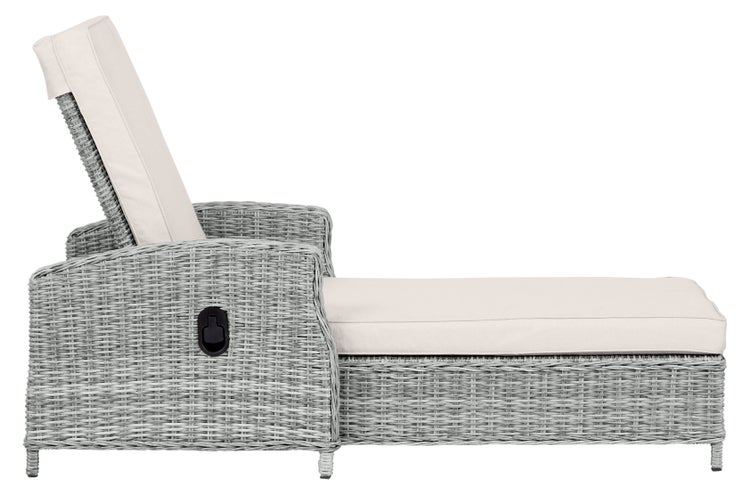 Vinga Gartenliege mit  Auflagen und Pumpe, sandfarben. 206 X 87 X 35 cm
