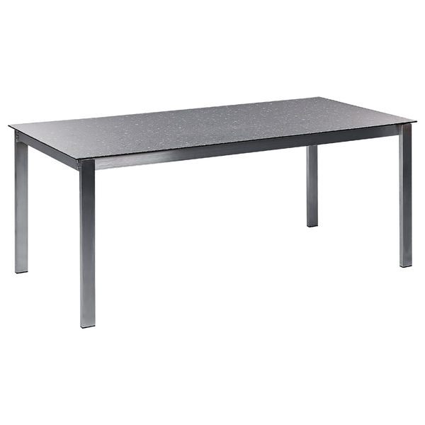 Gartenmöbel Set 4-Sitzer COSOLETO/GROSSETO Sicherheitsglas Granit Optik Schwarz
