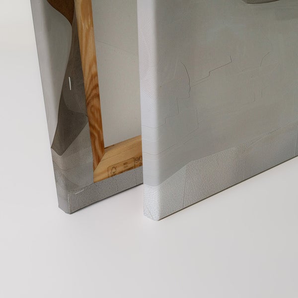 Detailansicht von zwei Leinwandbildern mit Holzrahmen