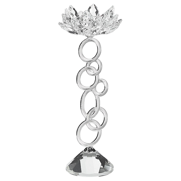 Dekorative Kristallfigur in Form einer Lotusblüte mit Ringdesign