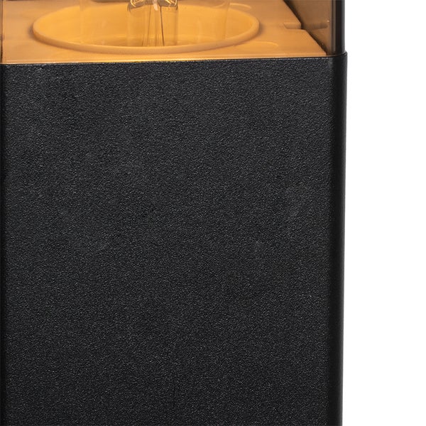 Außenstehlampe schwarz 70 cm IP44 mit Rauchglas - Dänemark