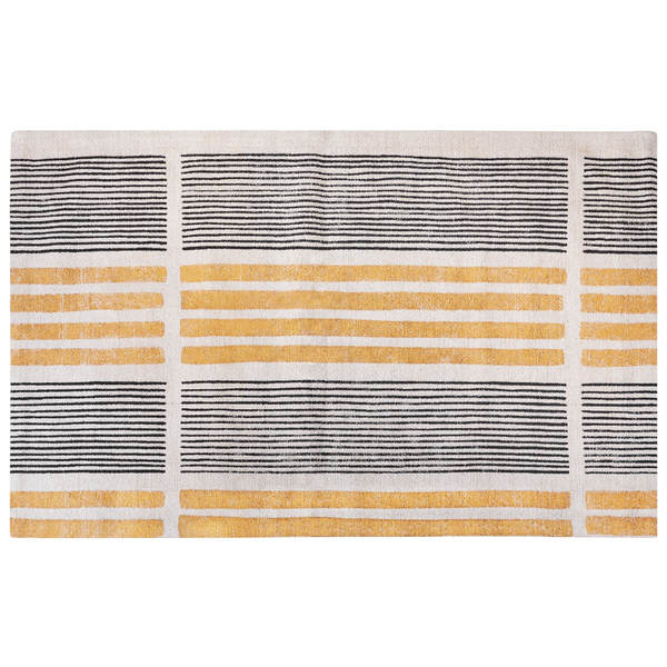 Teppich KATRA Beige 140 x 200 cm Baumwolle