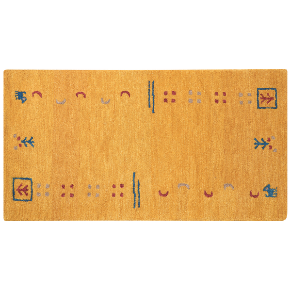 Teppich AKALAN Gelb 80 x 150 cm Wolle Gabbeh
