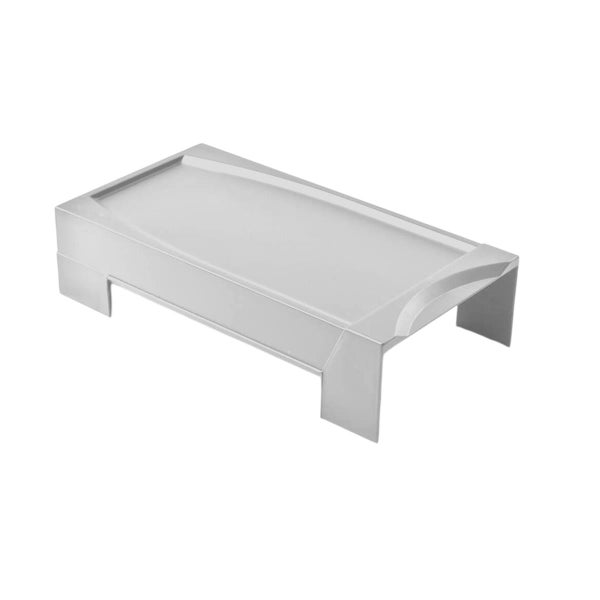 Rechteckige LED-Deckenleuchte mit silberfarbenem Rahmen und weißem Diffusor.