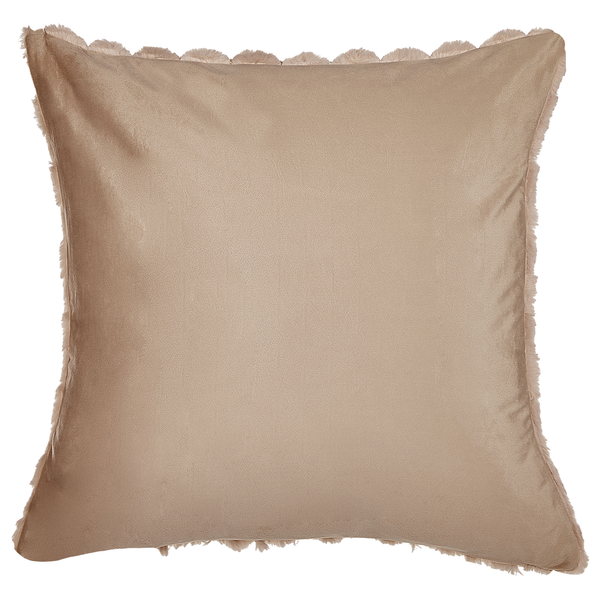 Dekokissen 2er Set PURSLANE Webpelz 43 x 43 cm Sandbeige Geometrisches Muster